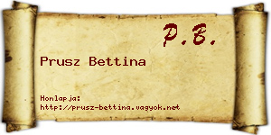 Prusz Bettina névjegykártya